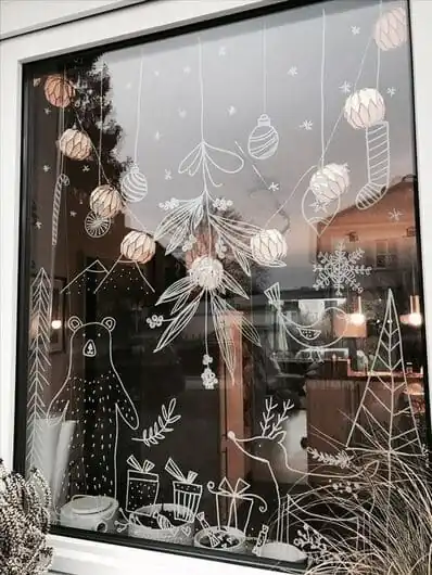 décoration vitres Noël