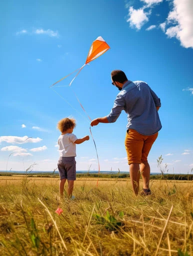 cerf volant au parc avec les enfants